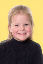 Gele schoolfoto achtergrond portret