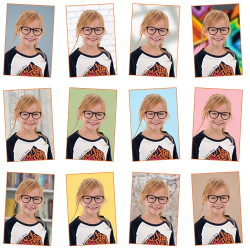 Portretfoto met verschillende achtergronden