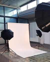 opstelling van schoolfotoclub studio in school