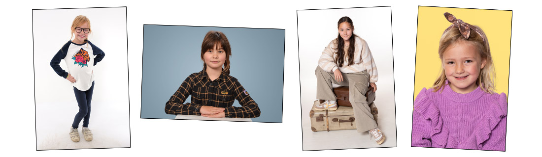 4 verschillende poses schoolfotografie bij basisscholen