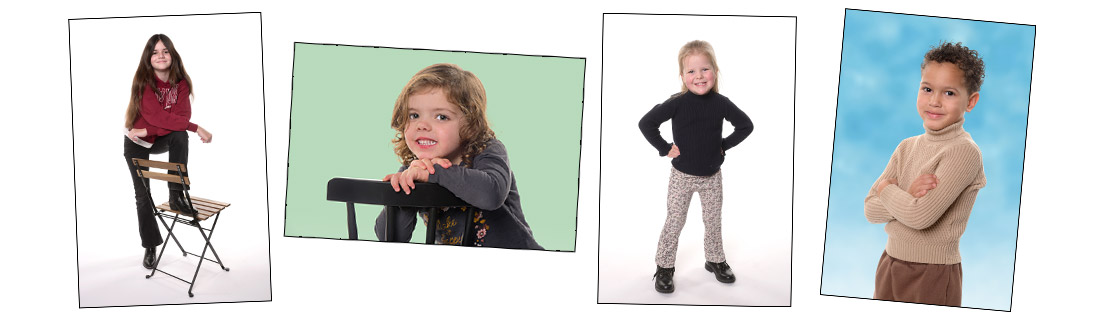 4 verschillende schoolfoto's van schoolfotoclub